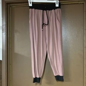 Pink capri Pants with Black Trim